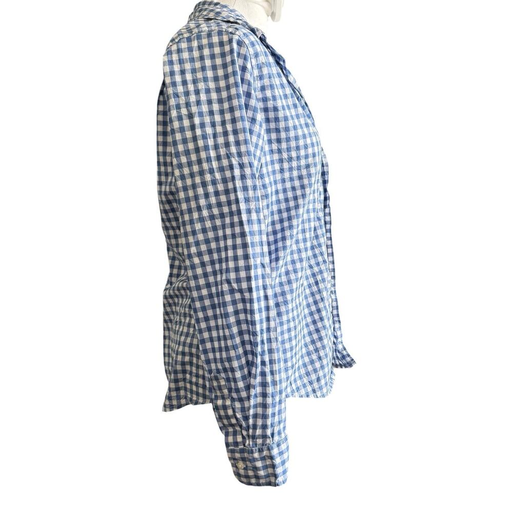 Frank & Eileen Barry Blue White Gingham Cotton Button Up Shirt Medium - Picture 5 of 9